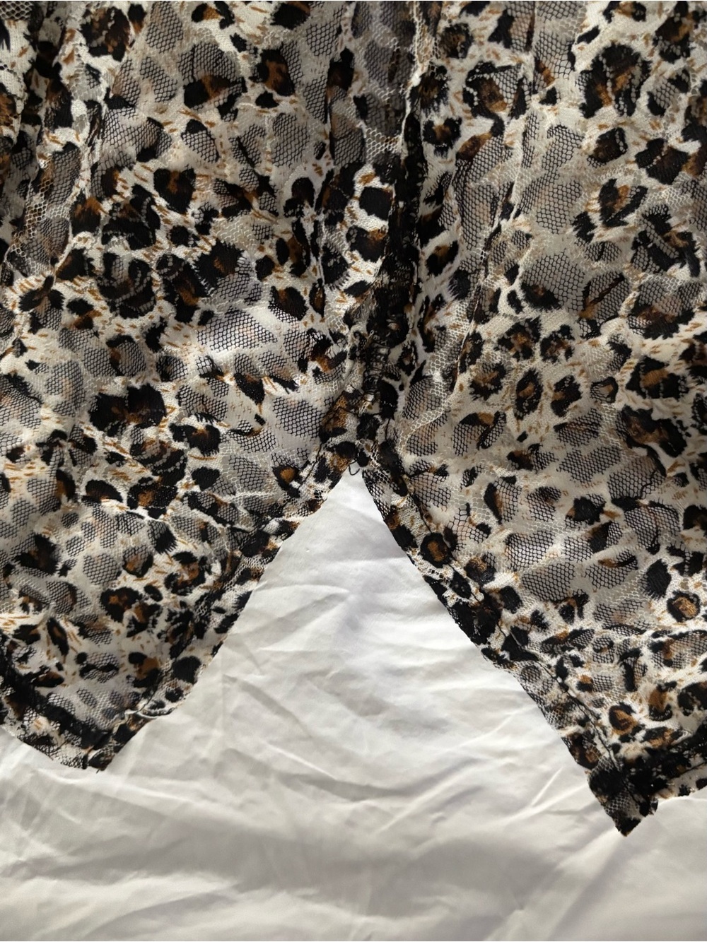 J. Valdi NWOT Leopard Print Mesh Swimsuit Coverup Tunic w/side slits Size L - Picture 5 of 5